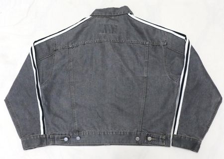  Upcycled Adidas Stripe-Sleeve Denim Jackets  in mixed sizes and colours, Grade A/B.
