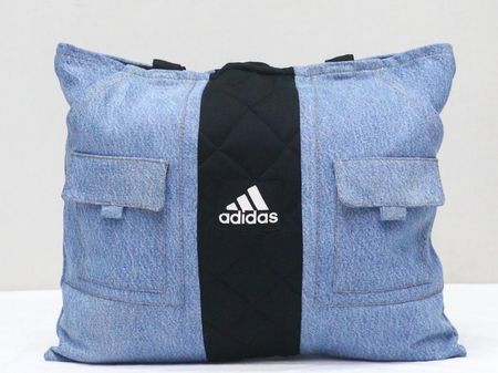 Upcycled Adidas Denim Utility Tote Bags in  mixed sizes and colours, Grade A/B.