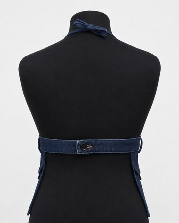 Upcycled Denim Utility Halter Vests in mixed sizes and colours, Grade A/B.