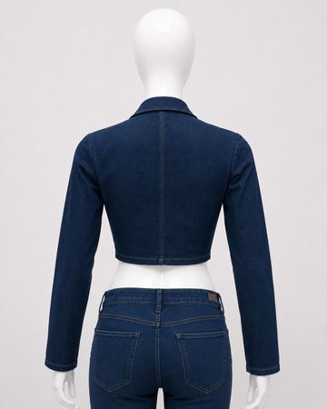 Upcycled Denim Bow-Front Cropped Jackets  in mixed sizes and colours, Grade A/B.