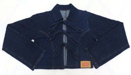 Upcycled Denim Bow-Front Cropped Jackets  in mixed sizes and colours, Grade A/B.