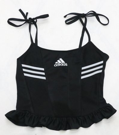 Upcycled Adidas Lace-Up Peplum Camisole Tops in mixed sizes and colours. Grade A/B.
