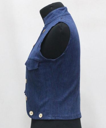 Upcycled Denim Military-Style Cropped Vests in mixed sizes and colours. Grade A/B.