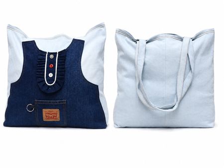 Upcycled Levi's Denim Patchwork Tote Bags in mixed sizes and colours. Grade A/B.
