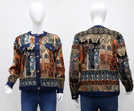 Upcycled Tapestry Patterned Bomber Jackets  in mixed sizes and colours, Grade A/B.