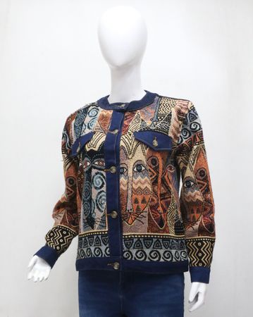 Upcycled Tapestry Patterned Bomber Jackets  in mixed sizes and colours, Grade A/B.