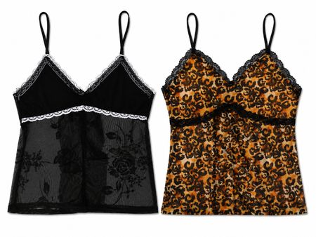 Upcycled Lace-Trim Babydoll Camisole Tops in mixed sizes and colours, Grade A/B.