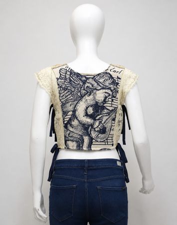 Upcycled Tapestry Tie-Side Crop Tops in  mixed sizes and colours, Grade A/B.