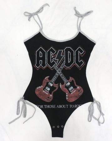 Upcycled Graphic Lace-Up Bodysuits in mixed sizes and colours, Grade A/B.