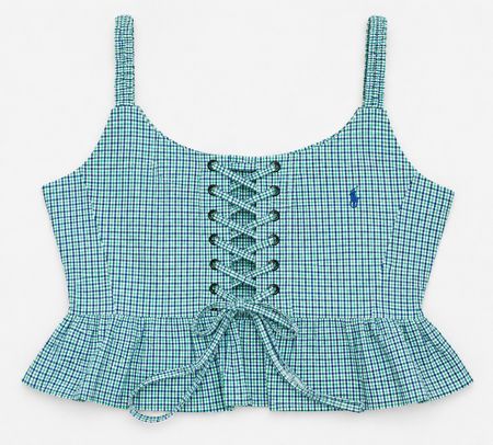 Upcycled Lace-Up Peplum Camisole Tops  in mixed sizes and colours, Grade A/B.
