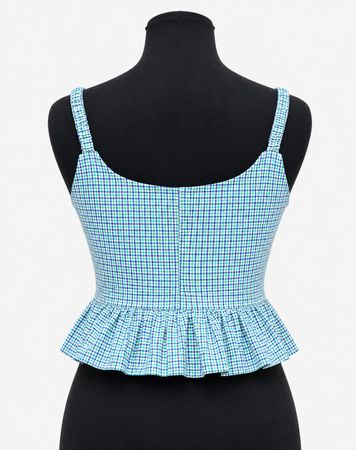 Upcycled Lace-Up Peplum Camisole Tops  in mixed sizes and colours, Grade A/B.