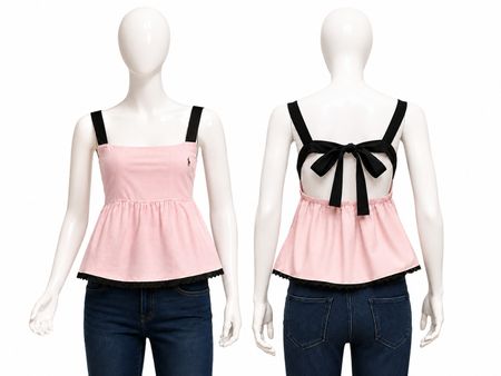 Upcycled Bow-Back Peplum Camisole Tops  in mixed sizes and colours, Grade A/B.