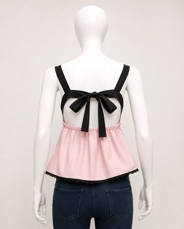 Upcycled Bow-Back Peplum Camisole Tops  in mixed sizes and colours, Grade A/B.