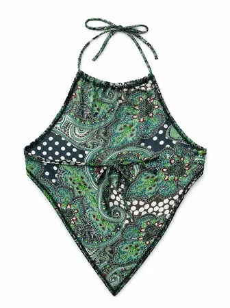 Upcycled Paisley Bandana Halter Tops in mixed sizes and colours. Grade A/B.