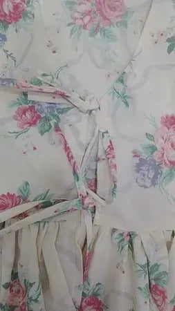 Upcycled Floral Tie-Front Peplum Blouses in mixed sizes and colours. Grade A/B.