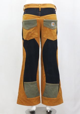 Upcycled Colourblock Patchwork Flare Trousers in mixed sizes and colours. Grade A/B.