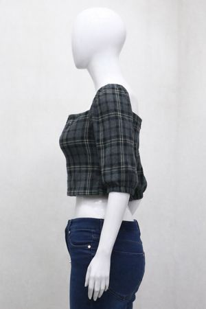 Upcycled Ralph Lauren Plaid Puff Sleeve Blouses  in mixed sizes and colours, Grade A/B.