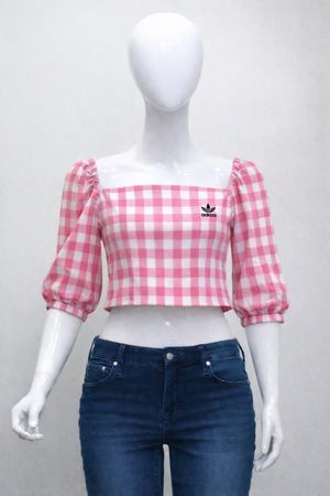 Upcycled Ralph Lauren Plaid Puff Sleeve Blouses  in mixed sizes and colours, Grade A/B.