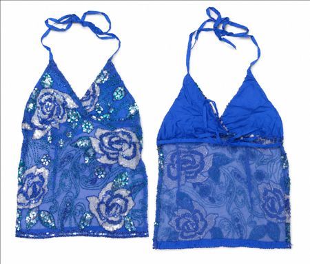 Upcycled Floral Sequin Halter Camisole Tops  in mixed sizes and colours, Grade A/B.