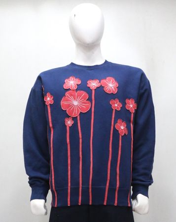 Upcycled Floral Appliqué Crewneck Sweatshirts in  mixed sizes and colours, Grade A/B.