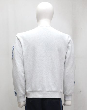 Upcycled Denim Floral Appliqué Crewneck Sweatshirts in  mixed sizes and colours, Grade A/B.