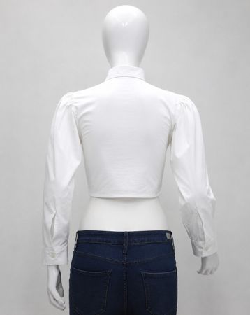 Upcycled Ralph Lauren Puff Sleeve Cropped Blouses in mixed sizes and colours, Grade A/B.