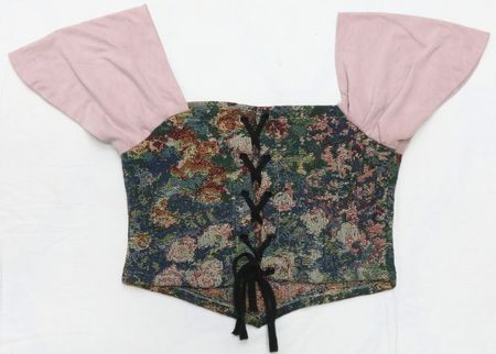  Upcycled Floral Tapestry Corset Tops in mixed sizes and colours, Grade A/B.