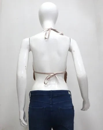 Upcycled Metallic Halter Neck Handkerchief Tops in mixed sizes and colours. Grade A/B.