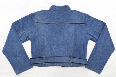 Upcycled Harley-Davidson Biker-Style Denim Jackets  in mixed sizes and colours, Grade A/B.