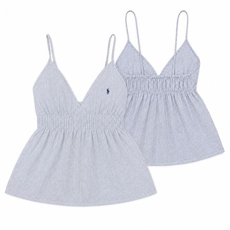 Upcycled Shirred V-Neck Babydoll Camisole Tops  in mixed sizes and colours, Grade A/B.
