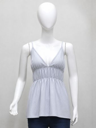 Upcycled Shirred V-Neck Babydoll Camisole Tops  in mixed sizes and colours, Grade A/B.