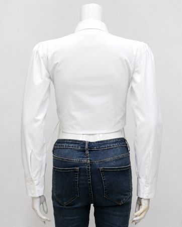Upcycled Ruched Side-Tie Cropped Shirt
 in mixed sizes and colours, Grade A/B.