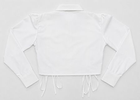 Upcycled Ruched Side-Tie Cropped Shirt
 in mixed sizes and colours, Grade A/B.