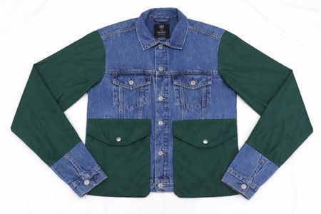 Upcycled Two-Tone Denim Utility Jackets  in mixed sizes and colours, Grade A/B.