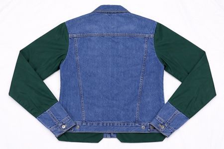 Upcycled Two-Tone Denim Utility Jackets  in mixed sizes and colours, Grade A/B.