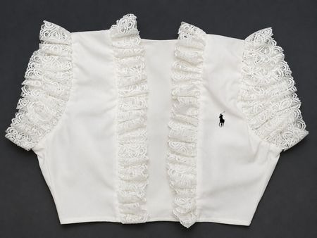  Upcycled Ruffle Sleeve Backless Crop Blouses  in mixed sizes and colours, Grade A/B.