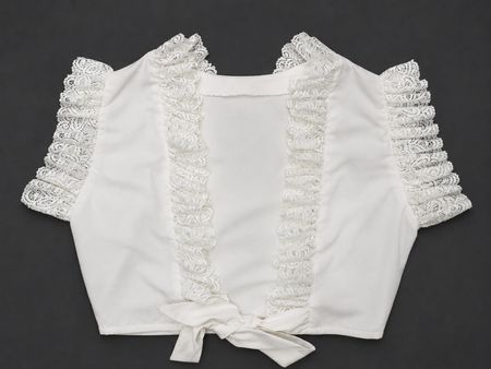  Upcycled Ruffle Sleeve Backless Crop Blouses  in mixed sizes and colours, Grade A/B.