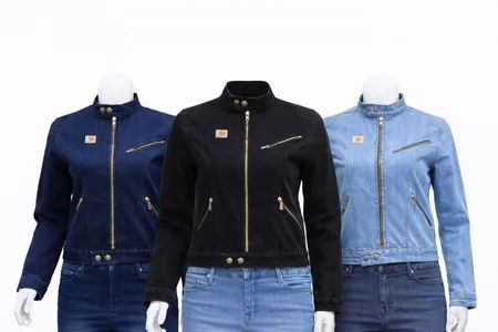 Upcycled Carhartt Zip-Front Denim Jackets  in mixed sizes and colours, Grade A/B.