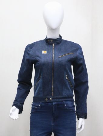 Upcycled Carhartt Zip-Front Denim Jackets  in mixed sizes and colours, Grade A/B.