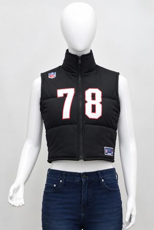 Upcycled Jersey Puffer Crop Vests in mixed sizes and colours, Grade A/B.
