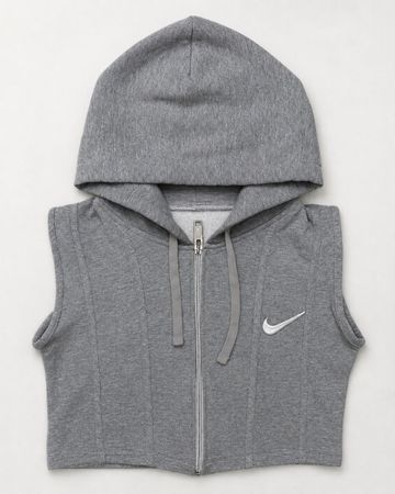 Upcycled Nike Sleeveless Cropped Zip Hoodies in mixed sizes and colours. Grade A/B.