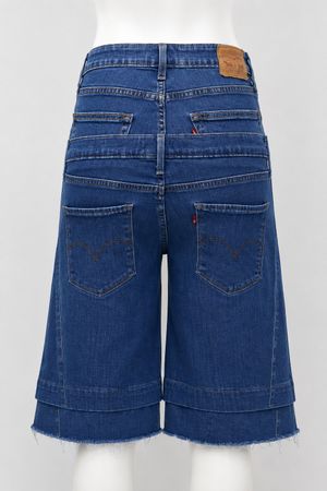  Upcycled Distressed Double-Waist Denim Jorts  in mixed sizes and colours, Grade A/B.