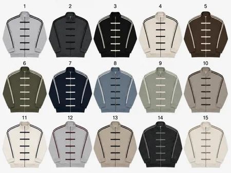 Upcycled Toggle Zip Track Jackets  in mixed sizes and colours, Grade A/B.