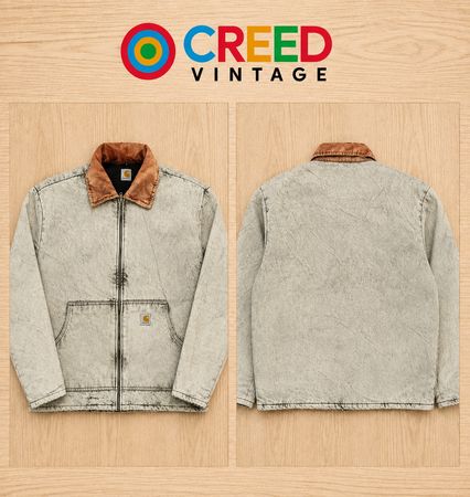 Upcycled Carhartt Washed Canvas Utility Jackets in mixed sizes and colours, Grade A/B.
