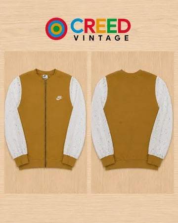 Upcycled Nike Lace Sleeve Zip-Front Jackets in mixed sizes and colours, Grade A/B.