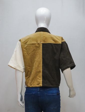 Upcycled Carhartt Colourblock Cropped Shirts  in mixed sizes and colours, Grade A/B.