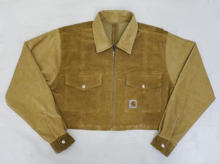 Upcycled Carhartt Two-Tone Suede Cropped Jackets  in mixed sizes and colours, Grade A/B.
