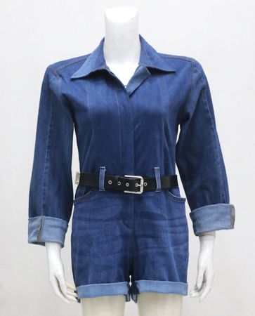 Upcycled Denim Belted Rompers  in mixed sizes and colours, Grade A/B.