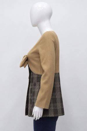 Upcycled Bow-Front Plaid Mini Dresses  in mixed sizes and colours, Grade A/B.