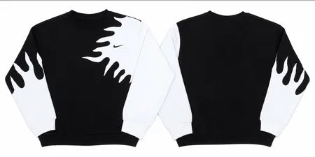 Upcycled Nike Flame Panel Crewneck Sweatshirts in mix sizes and colours,Grade A/B.